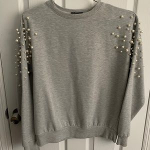 AQUA brand Pearl Embellished sweatshirt